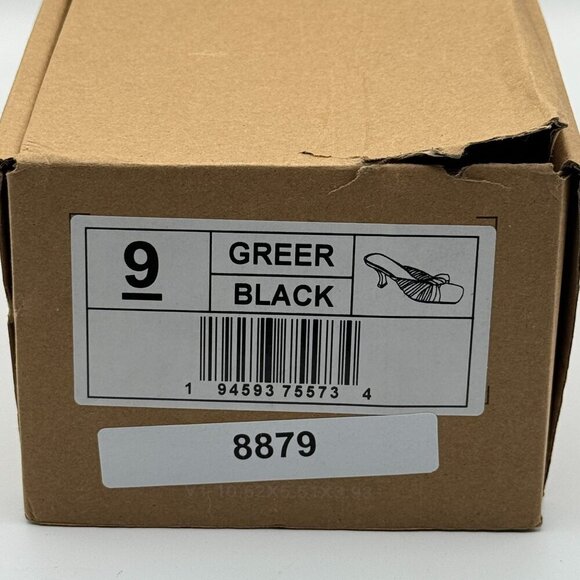 Tru Comfort Greer Black Pleated High Heel Mules Square Toe Slip In Sandals 9 - Picture 8 of 9